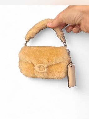 Coach (Style C0168) Mini Pillow Tabby Shoulder Bag 18 In Shearling